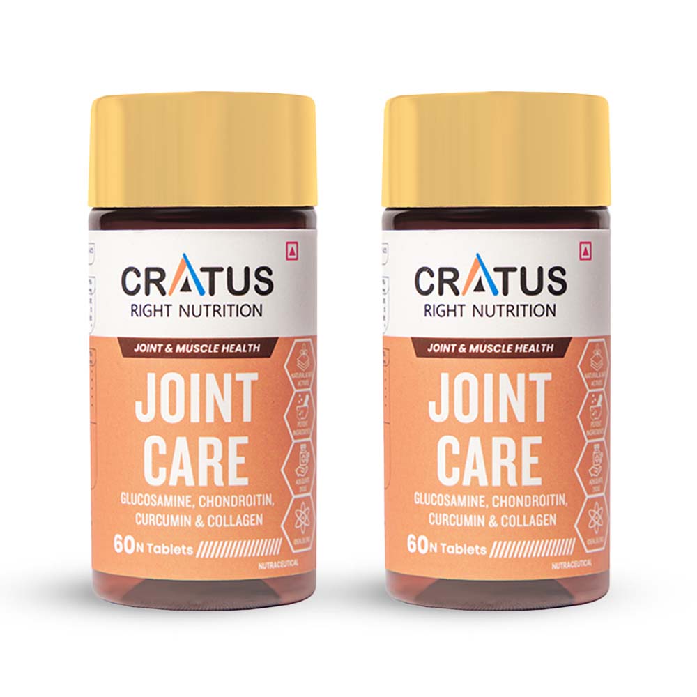 Cratus Right Nutrition Advanced Joint Care Tablets with Glucosamine, Chondroitin and Curcumin | Total Support for Joint, Cartilage and Muscle Health | Reduces Pain | 120 Tablets (Pack of 2)