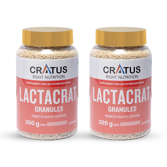 Lactacrat Granules - Natural Lactation Therapy For New Mothers | Contains The Goodness Of Natural Ingredients Including Tulsi, Pipali & Jiwanti | Promotes Healthy Production Of Breast Milk (Pack of 2)