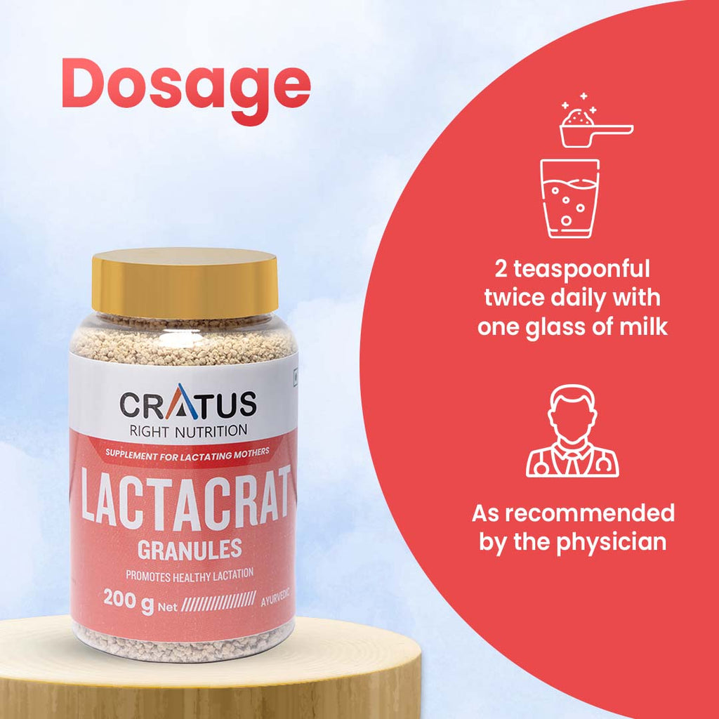 Lactacrat Granules - Natural Lactation Therapy For New Mothers | Contains The Goodness Of Natural Ingredients Including Tulsi, Pipali & Jiwanti | Promotes Healthy Production Of Breast Milk (Pack of 2)