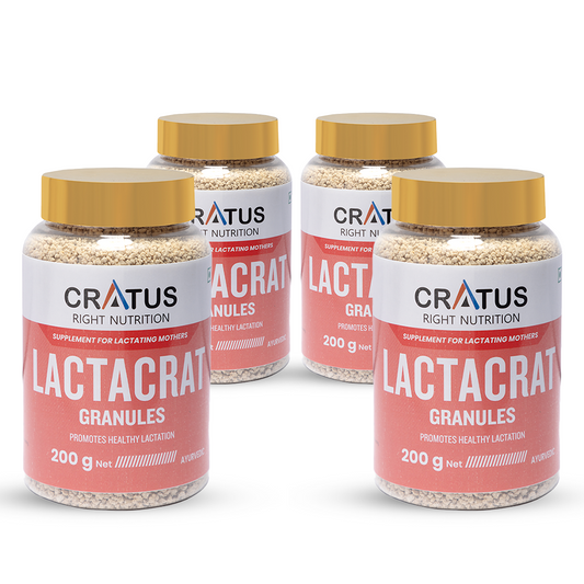 Lactacrat Granules - Natural Lactation Therapy For New Mothers | Contains The Goodness Of Natural Ingredients Including Tulsi, Pipali & Jiwanti | Promotes Healthy Production Of Breast Milk (Pack of 4)