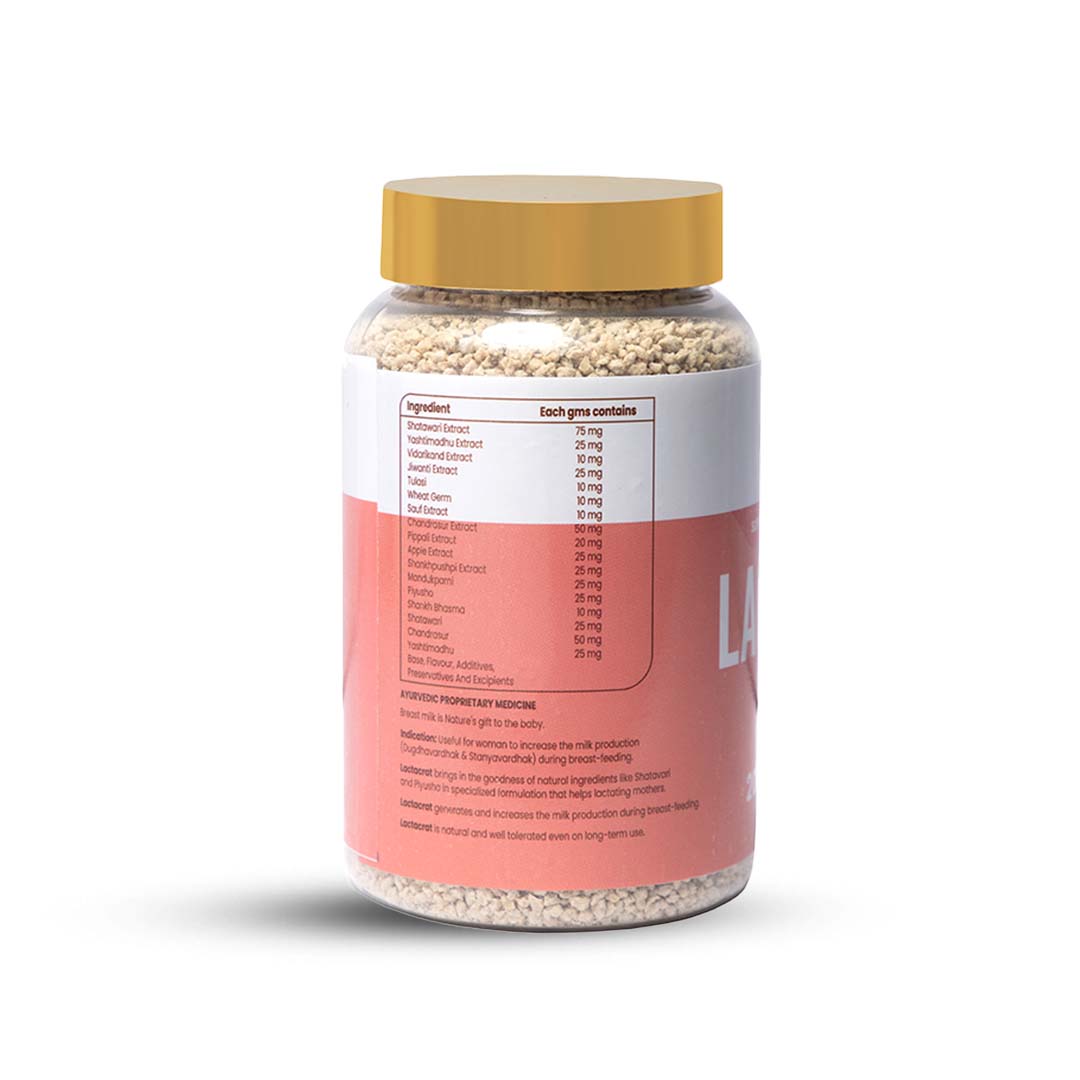 Lactacrat Granules - Natural Lactation Therapy For New Mothers | Contains The Goodness Of Natural Ingredients Including Tulsi, Pipali & Jiwanti | Promotes Healthy Production Of Breast Milk (Pack of 4)