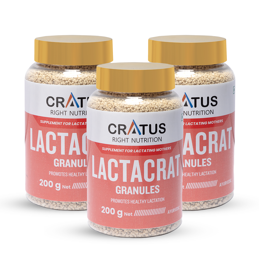 Lactacrat Granules - Natural Lactation Therapy For New Mothers | Contains The Goodness Of Natural Ingredients Including Tulsi, Pipali & Jiwanti | Promotes Healthy Production Of Breast Milk (Pack of 3)