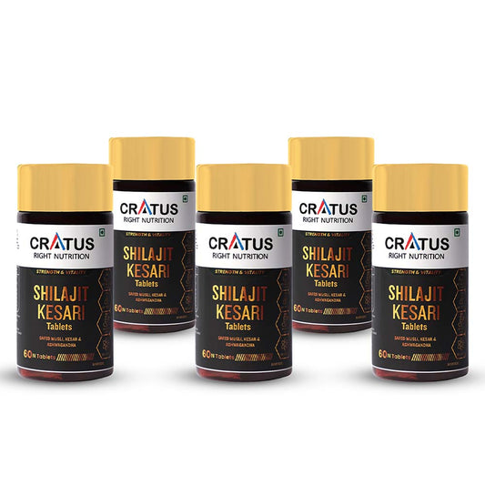 Cratus Right Nutrition- Shilajit Contains Ashwagandha & Safed Musli | Boosts Energy & Overall Wellness for Men & Women | 300 Tablets