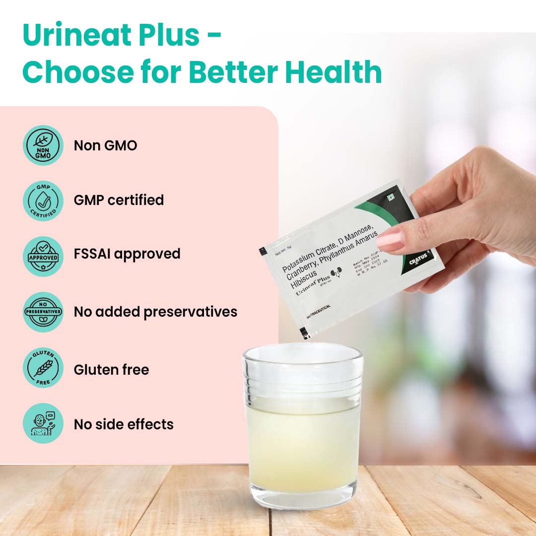 Cratus Urineat Plus Decreases Urine Bacteria | Reduces Inflammation| Raises Urine pH | Shrinks Kidney Stones