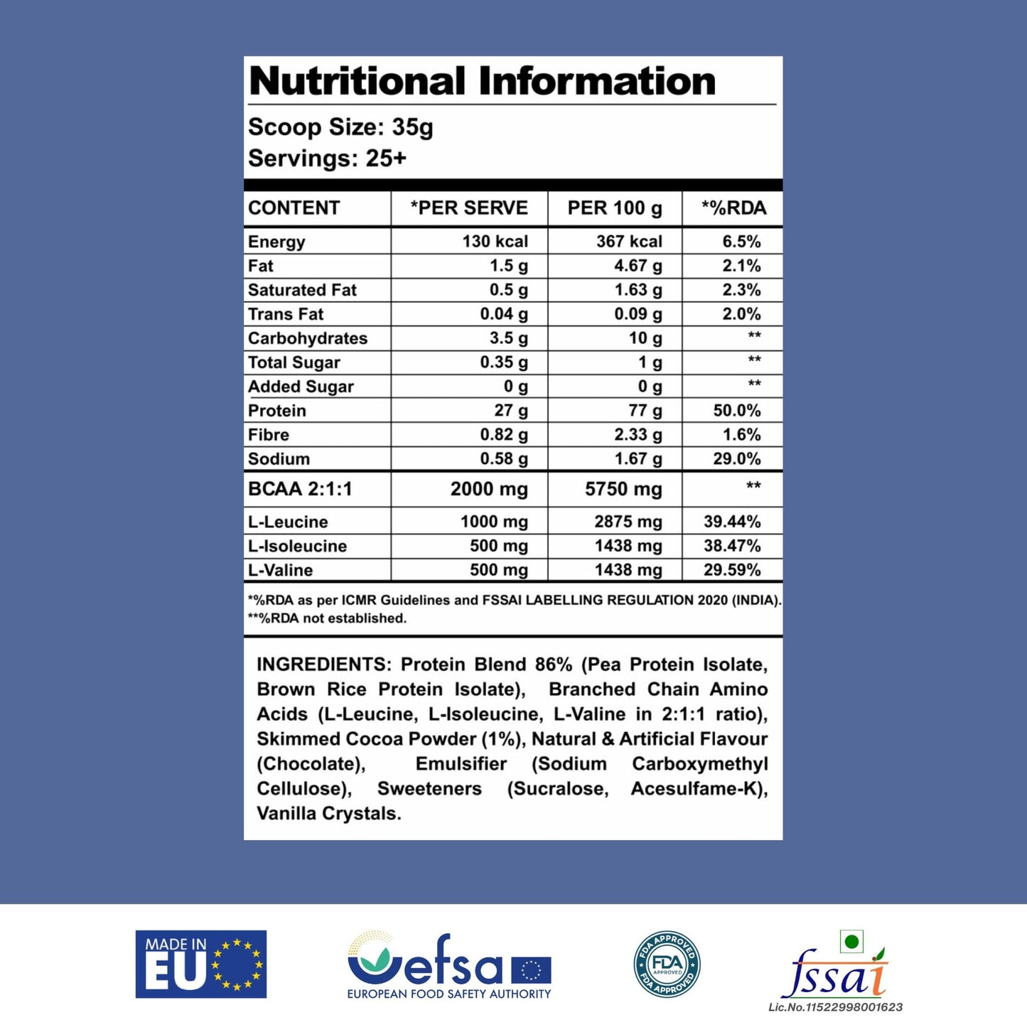 Apex Vitals 2 Plant Life| Plant Protein Powder for Men & Women| Organic Pea & Brown Rice Isolate| 27g protein + 2000mg BCCA| Made in EU| FDA, EFSA & FSSAI Approved| Super Chocolate- 2 lbs.