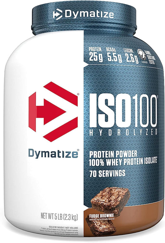 Dymatize Nutrition ISO 100 Whey Protein Powder - 2.3 Kg (Fudge Brownie)