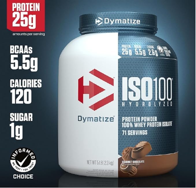 Dymatize Nutrition ISO 100 Whey Protein Powder - 2.3 Kg (Fudge Brownie)