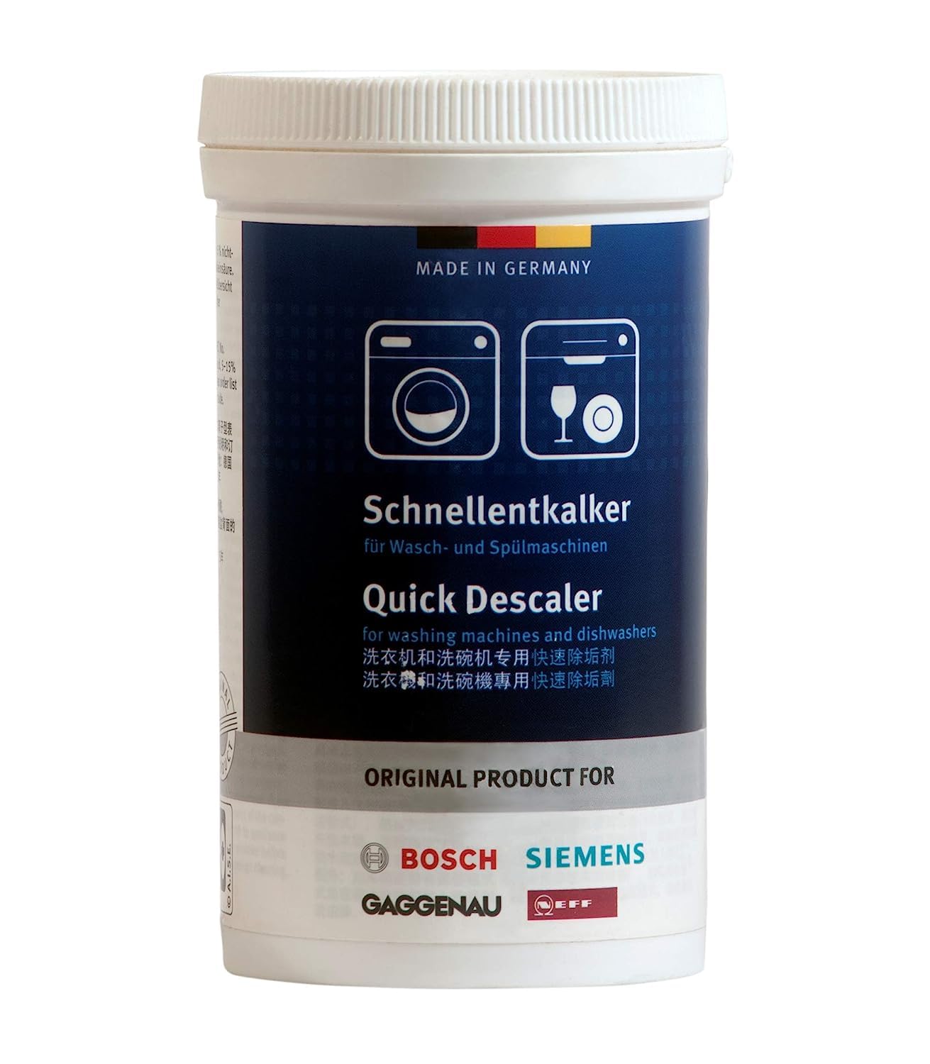 Bosch Siemens Quick Descaler for Appliances - 250 g and Bosch Front Load Washing Machine Liquid Detergent - 1 L, Combo Pack of 2