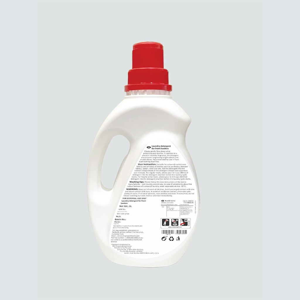 Bosch Liquid Descaler for Washing Machine – 200ml and Bosch Front Load Laundry Detergent Lavender Fragrance - 1 L, Combo Pack of 2