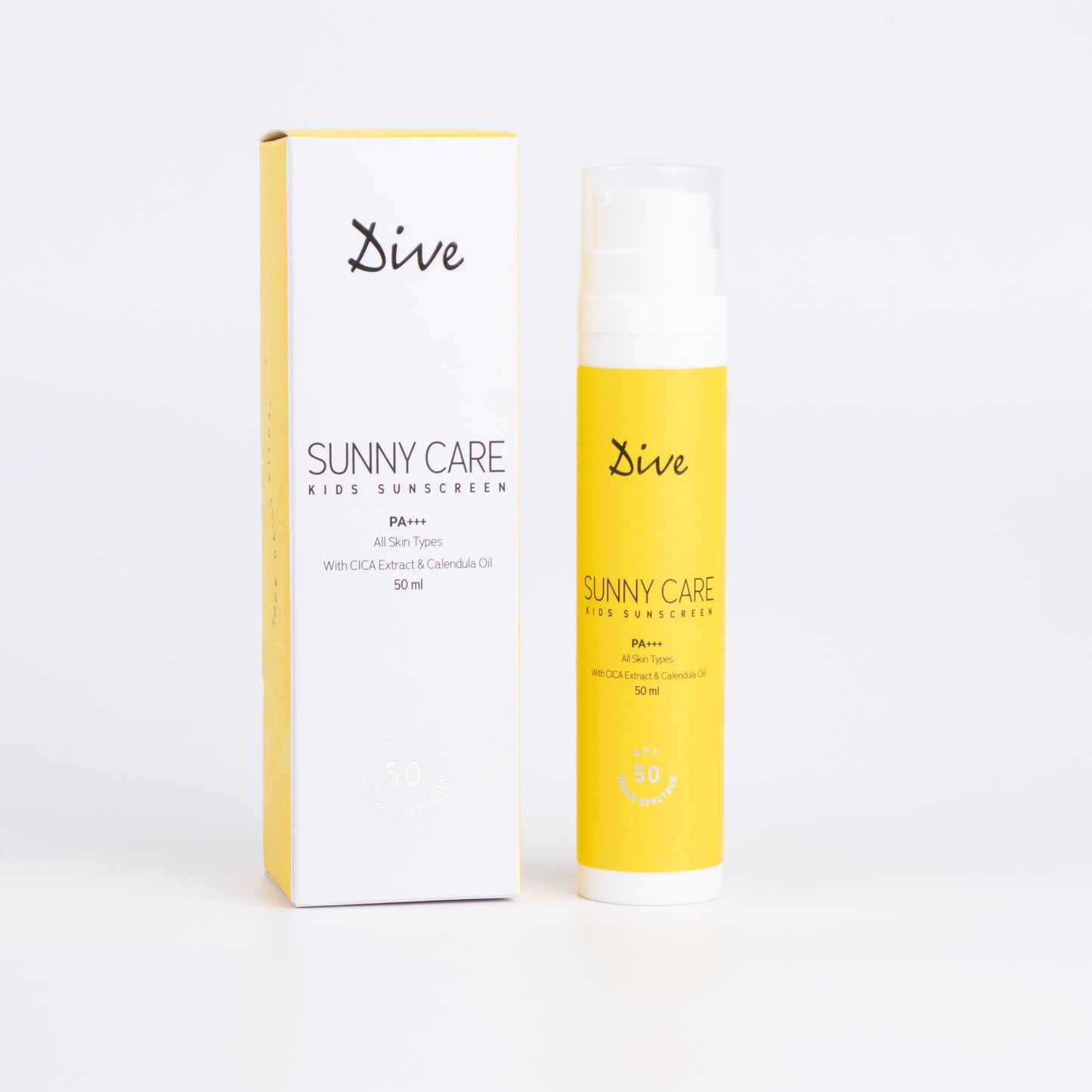 DIVE SPF 50 SUNNY CARE KIDS SUNSCREEN for Kids | Broad Spectrum Sunscreen for UVA/UVB, PA+++Protection | Free from Harmful Chemicals | Non Greasy & Water Resistant (3-15 Years)