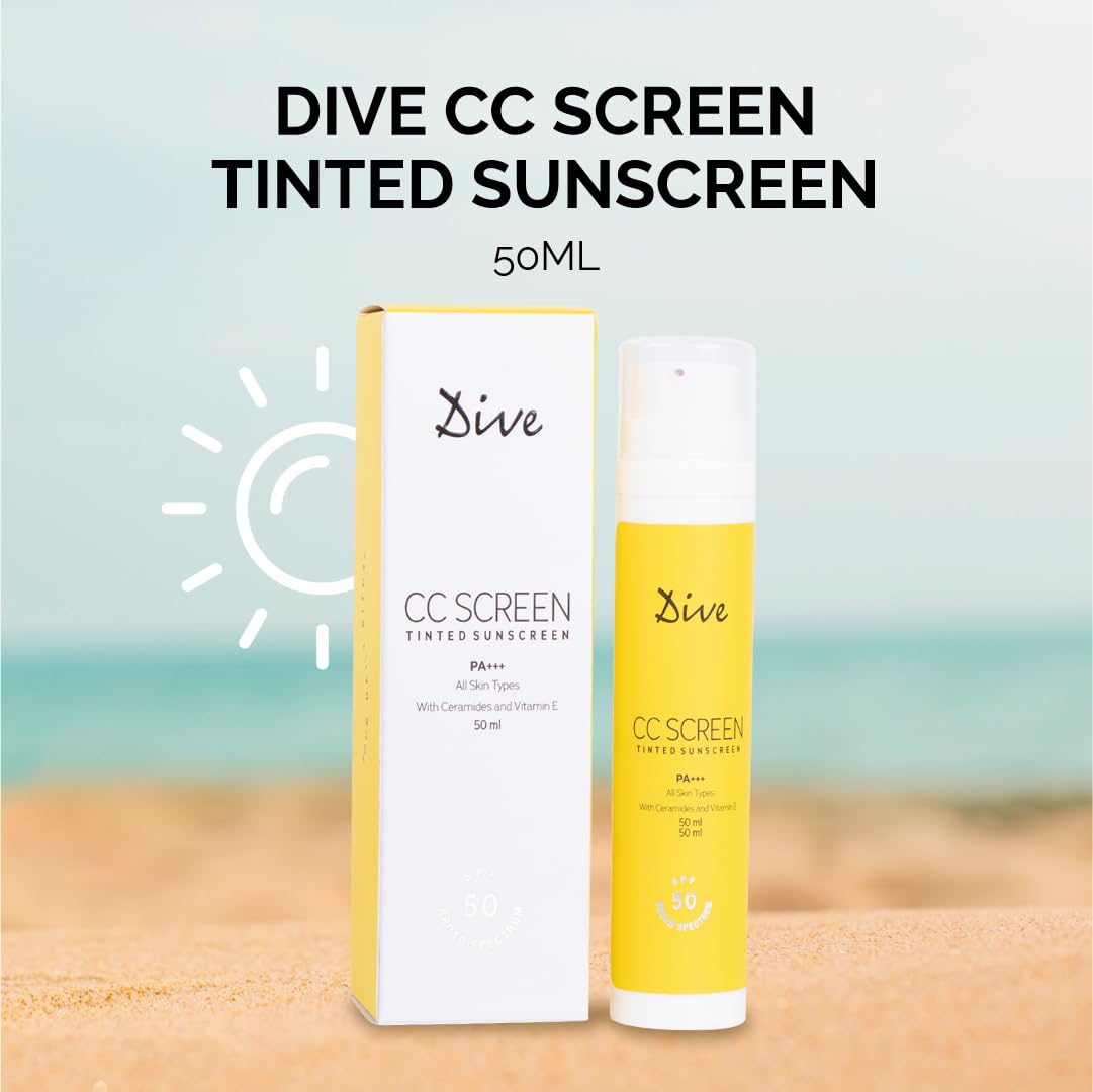 DIVE CC SCREEN TINTED SUNSCREEN SPF 50, PA+++ FOR ALL SKIN TYPES