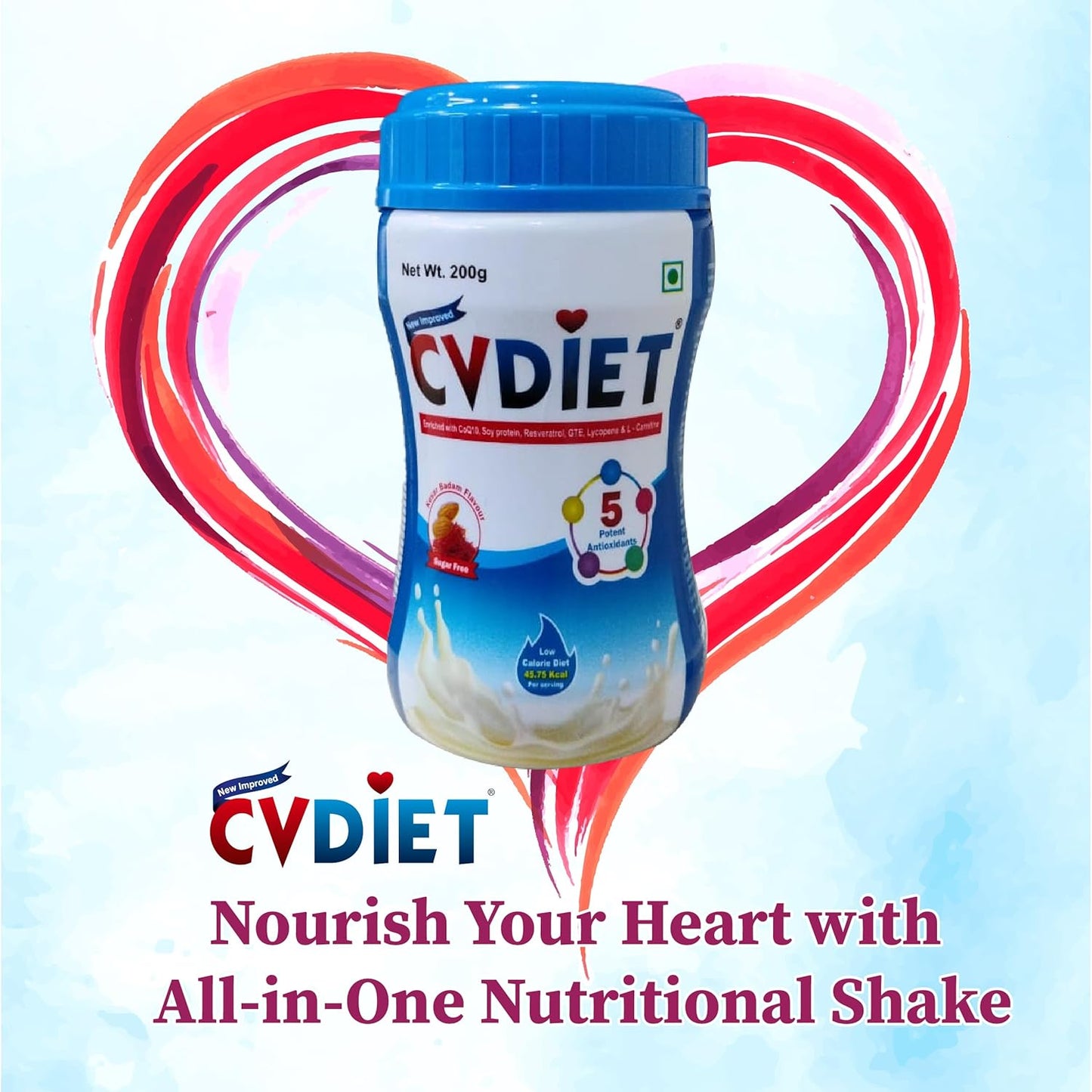 CVDiet | Cardiac Nutrients | Helps Maintain Healthy Heart Function | All-in-one Nutritional Shake | 200gm