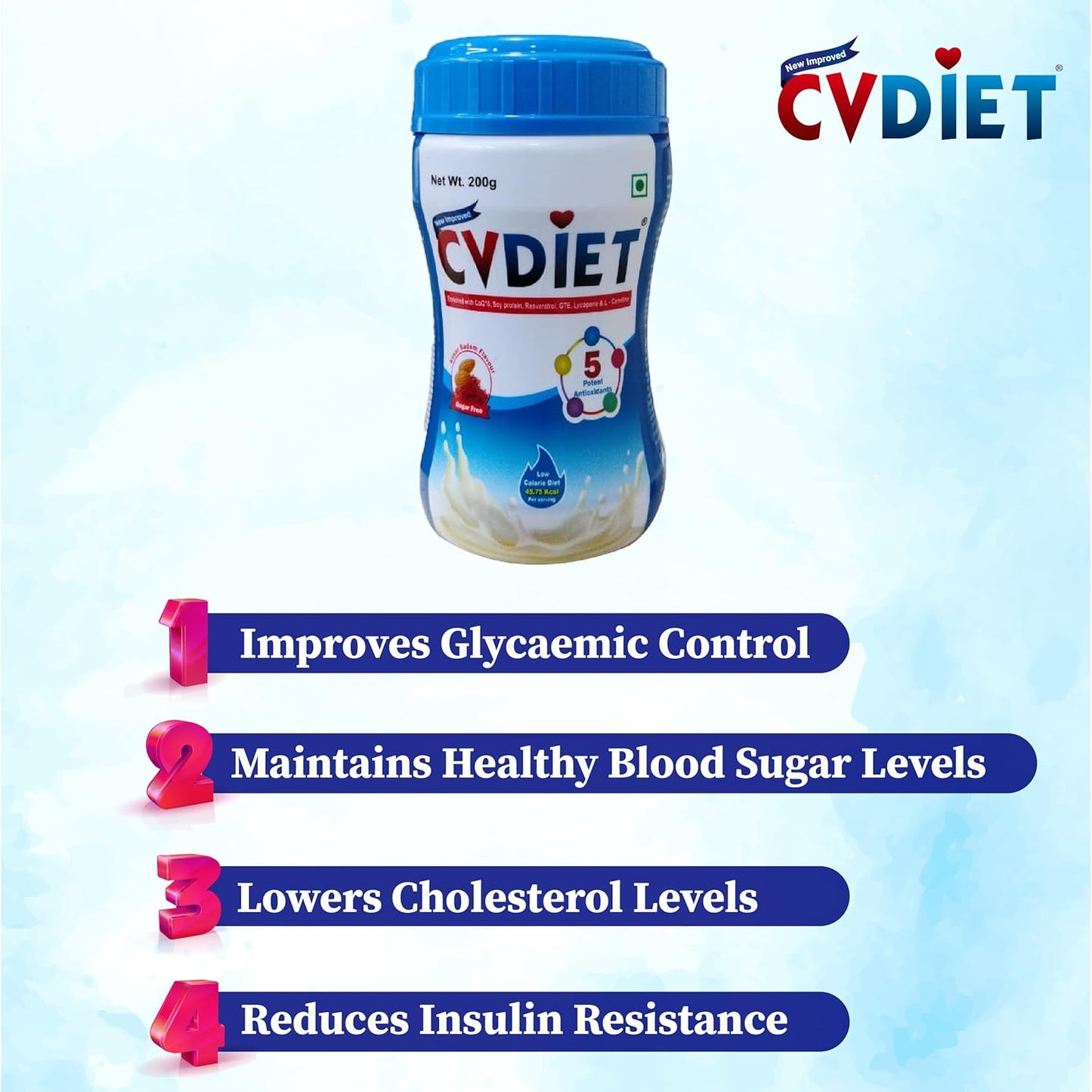 CVDiet | Cardiac Nutrients | Helps Maintain Healthy Heart Function | All-in-one Nutritional Shake | 200gm