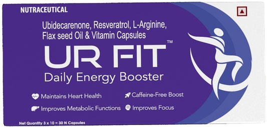 Medopharm Wellness UR Fit | CoQ10, L-Arginine, Zinc, Selenium, Vitamin B12 | Metabolism, Strong Muscles, Heart Support, Immunity & Stamina | Energy Booster | Men and Women | Multivitamin | 30 Capsules