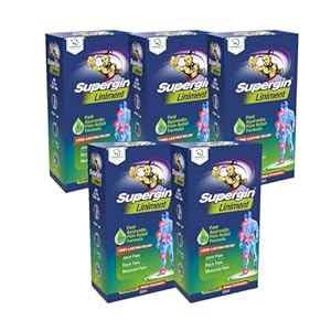 Supergin Liniment Oil - 50ml | Ayurvedic Pain Relief Formula | Quick Relief from Arthritis Pain, Joint Pain, Muscle Pain, Back Pain, and Shoulder Pain (Pack of 5)