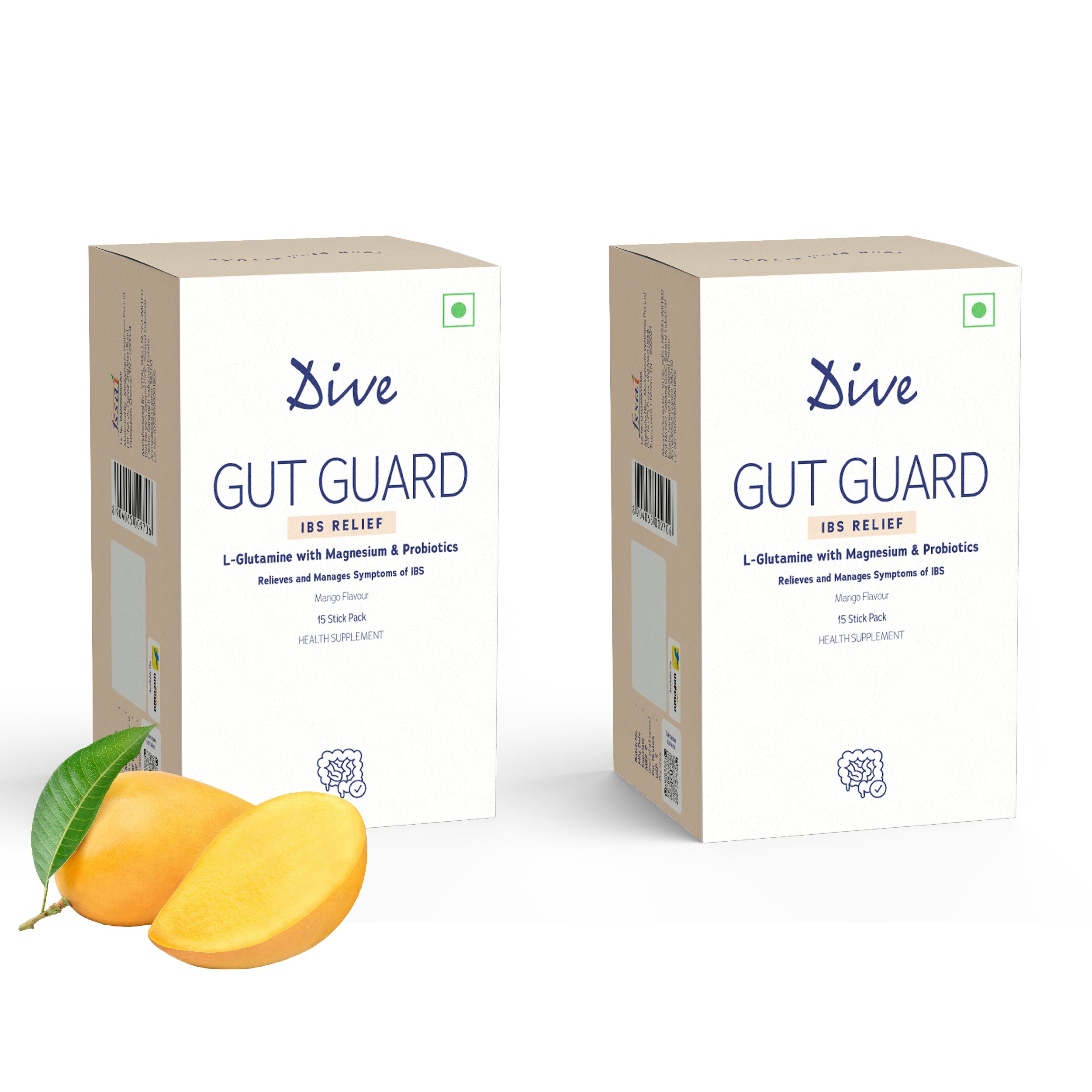 Dive Gut Guard IBS Relief For Constipation Relief & Irritable Bowel Syndrome Supports Digestive Health Prevent Loose Stools, Diarrhoea, Upset Stomach , relieving abdominal pain, bloating Bifidobacterium Probiotics 6.5 Billion CFU Strains (30 Days Pack)