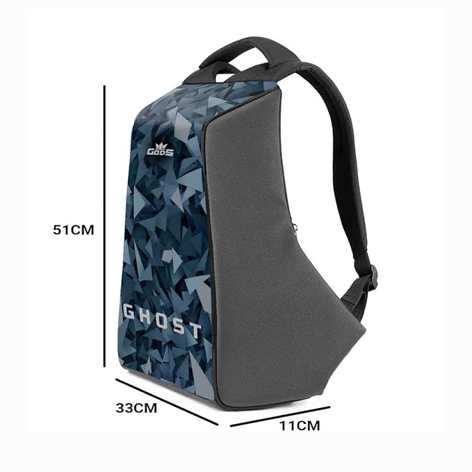 GODS Ghost Icewalker Anti Theft 15.6 inch Polyester Laptop Tech Backpack(25 Ltrs, Black)