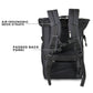 GODS Raptr Roll Top 15.6 inch Polyester Laptop Tech Backpack(30 Ltrs, Black)
