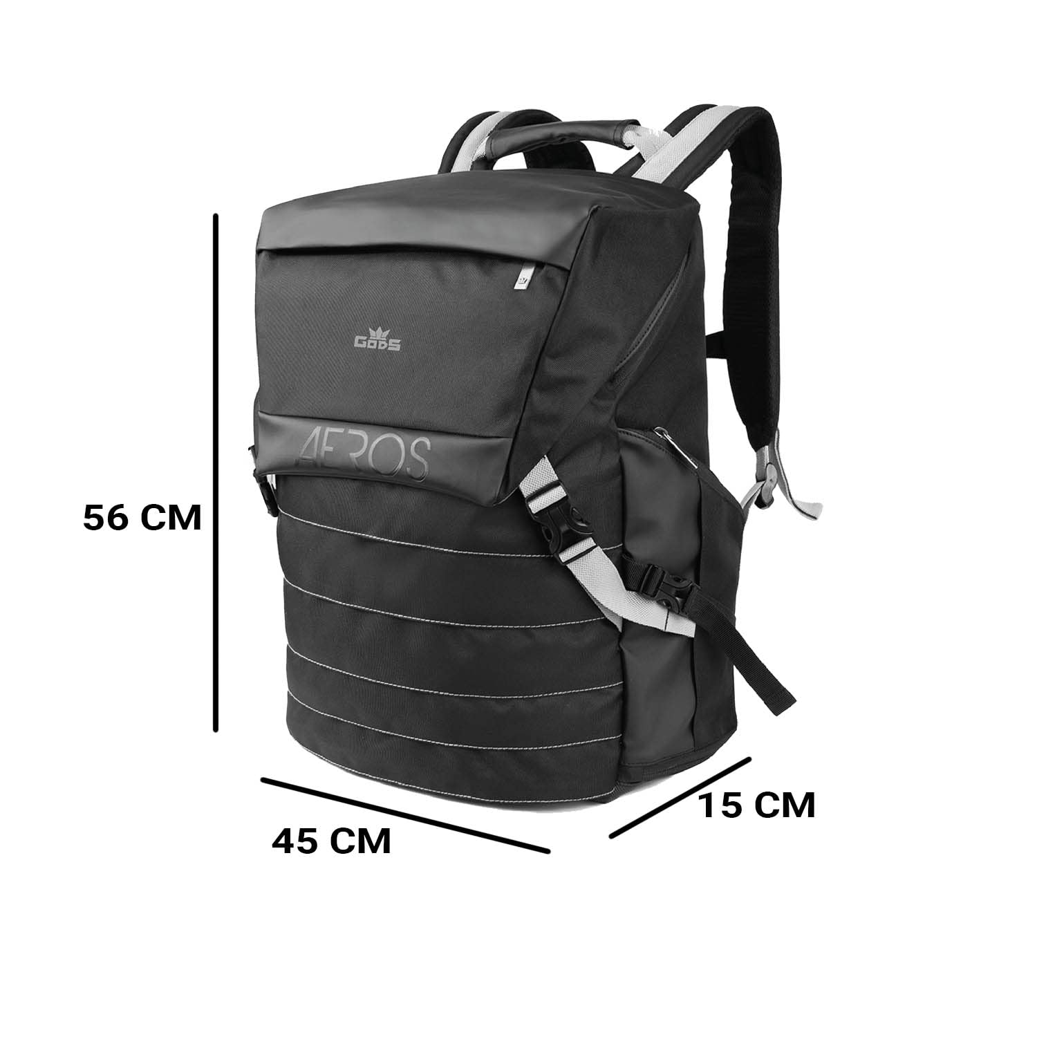 GODS Aeros 35 15.6 inch Polyster Travel Laptop Tech Backpack(35 Ltrs, Black)