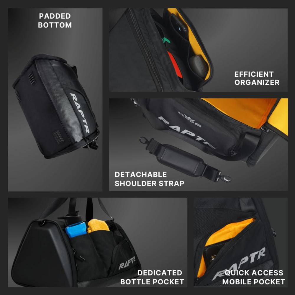 GODS RAPTR Hard Shell Travel Duffel Bag with Molded Design(40 Ltrs, Black)