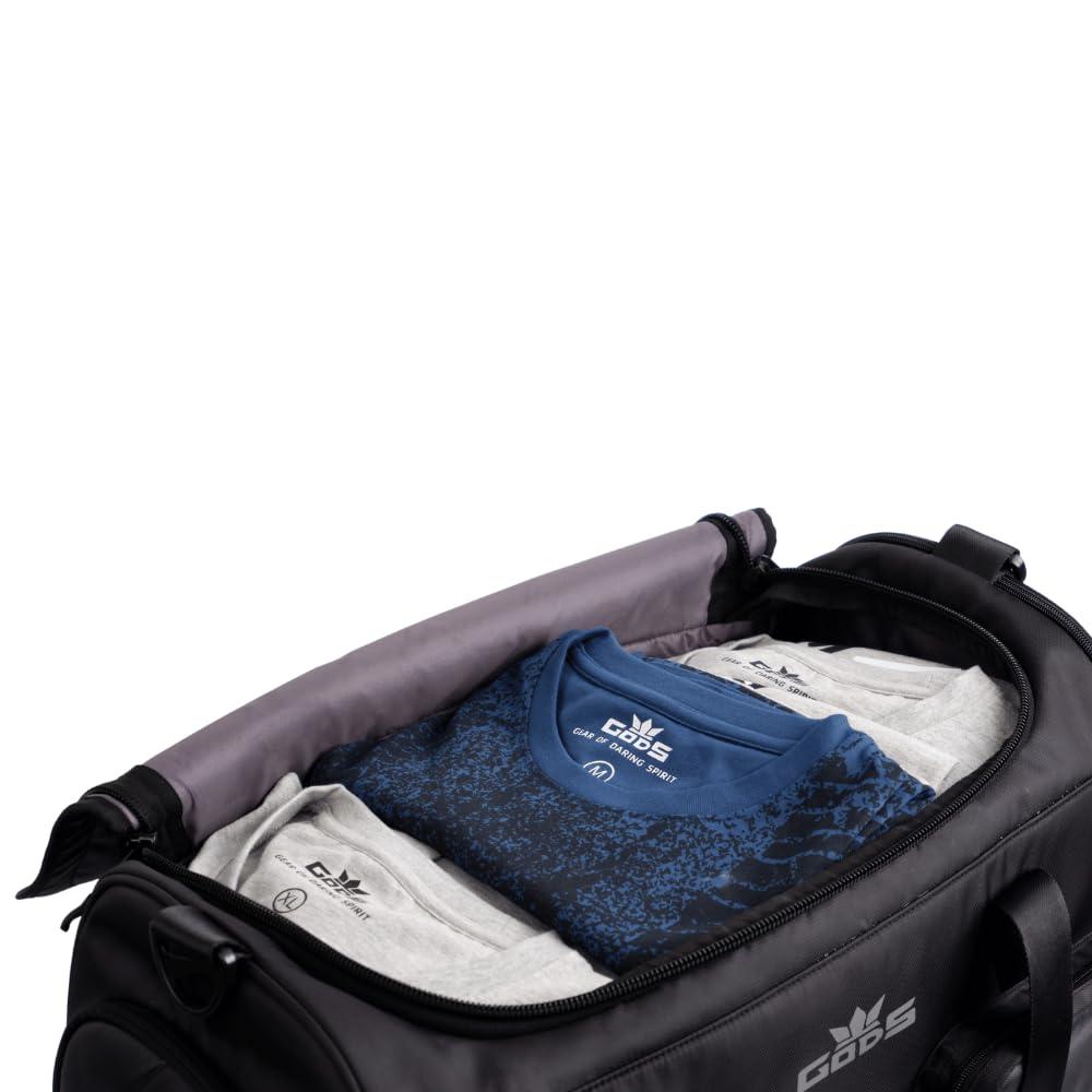 GODS Capo Travel and Gym Duffel Bag with Dedicated Shoe Compartment(40 Ltrs, Black)