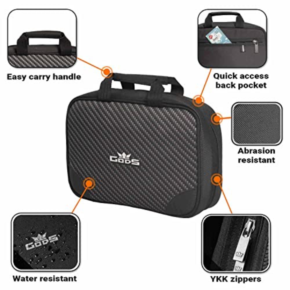 GODS Utility Kit,Toiletry kit with Clear View Compartments, Easy Carry Handle(Carbon Fibre)