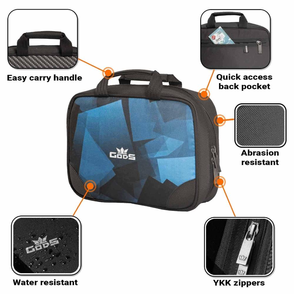 GODS Utility Kit,Toiletry kit with Clear View Compartments, Easy Carry Handle(Blue Pixels)