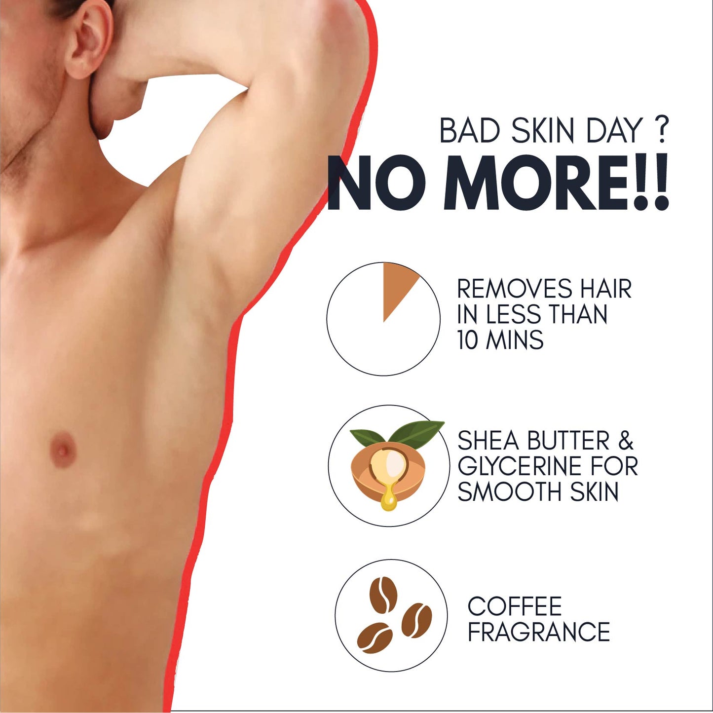 OMG Hair Removal Spray for Men | Painless Body Hair Removal pray for Chest Back Hands Legs and Intimate Areas | with Coffee Fragrance Shea Butter and Glycerine | Works in less than 10 Minutes| 200ml