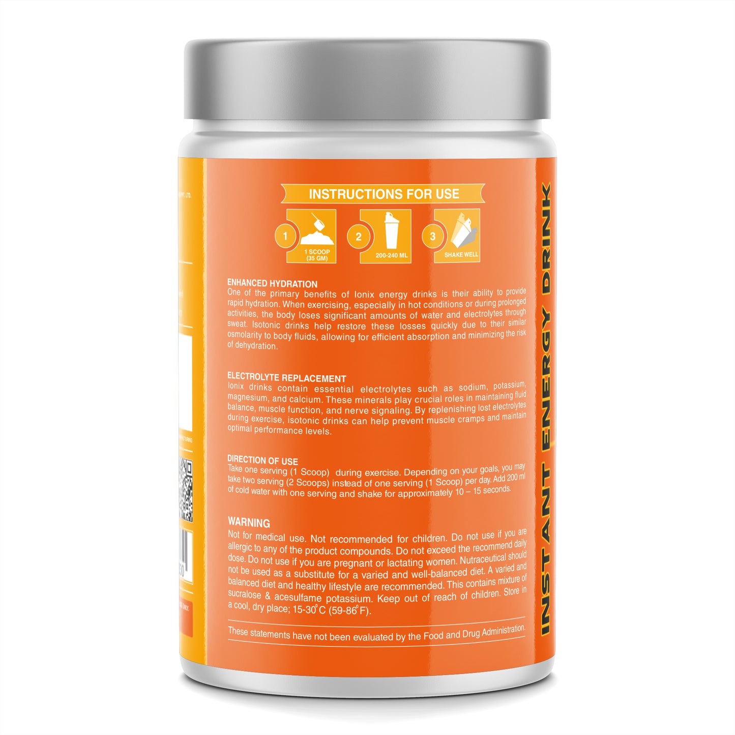 DR. HARLE Ionix Isotonic Energy Drink Powder – 1kg Orange Flavor | Electrolyte & Hydration Support