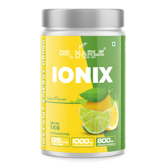 DR. HARLE Ionix Isotonic Energy Drink Powder – 1kg Nimbu Paani Flavor | Electrolyte & Hydration Support