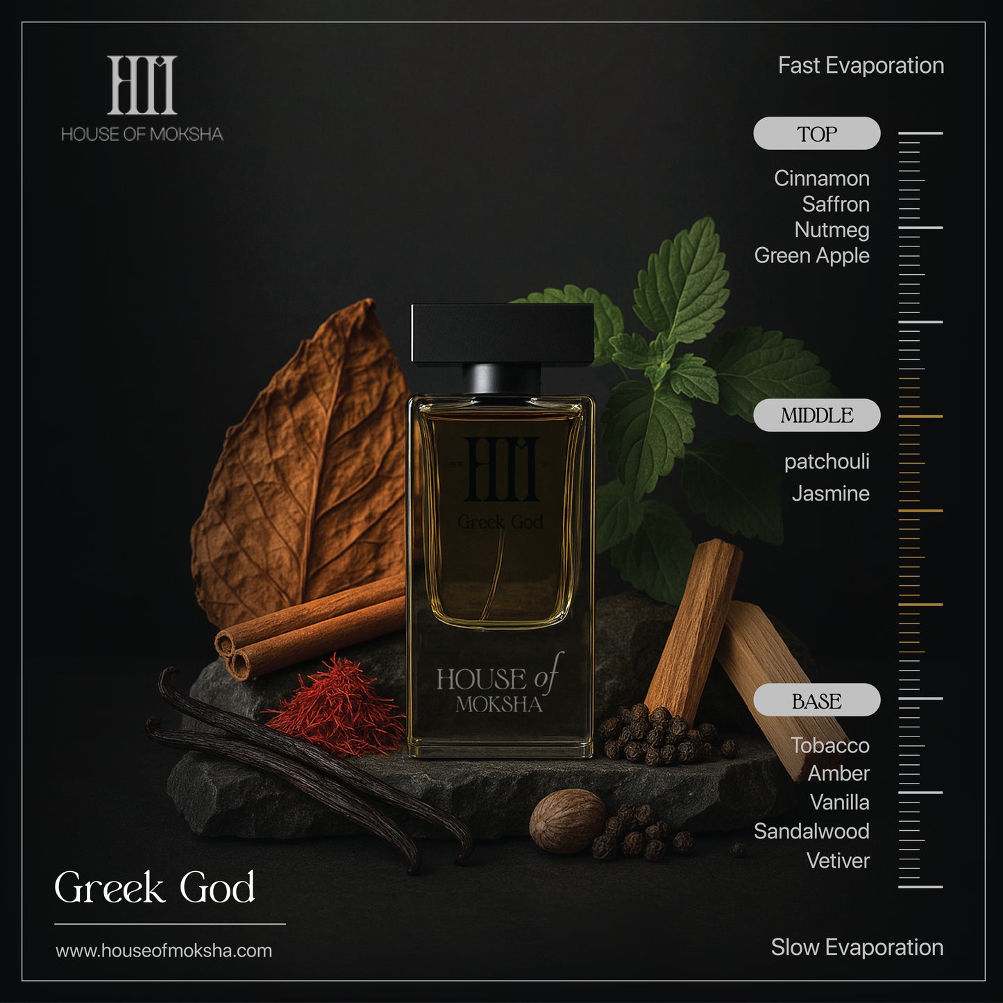 House of Moksha Greek God and Aqua Terra Oud Eau De Parfum (70ml each) I Unisex HOM Fragrance set for Men and Women I Long lasting and made with clean ingredients I Ideal Perfumes for Diwali Gift