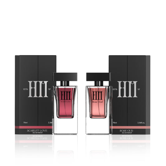 House of Moksha Rose Oud & Scarlet Love Eau de Parfum (70ml Each) | Luxury Long Lasting Perfume Combo for Women | Premium Ingredients | Affordable Diwali & Wedding Gift