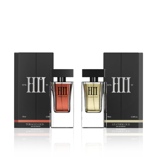 House of Moksha Oud Perfume Combo - Tobacco & Leather Oud Eau de Parfum (70ml Each) | For Men & Women | Clean Ingredients | Premium Diwali & Wedding Gift