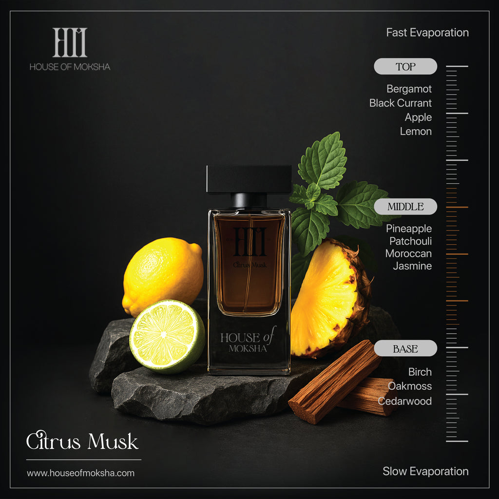 House of Moksha Citrus Musk & Leather Oud Eau de Parfum (70ml Each) | Premium Fragrance Combo | Crafted with Clean Ingredients | Stylish & Affordable Diwali / Wedding Gift Set