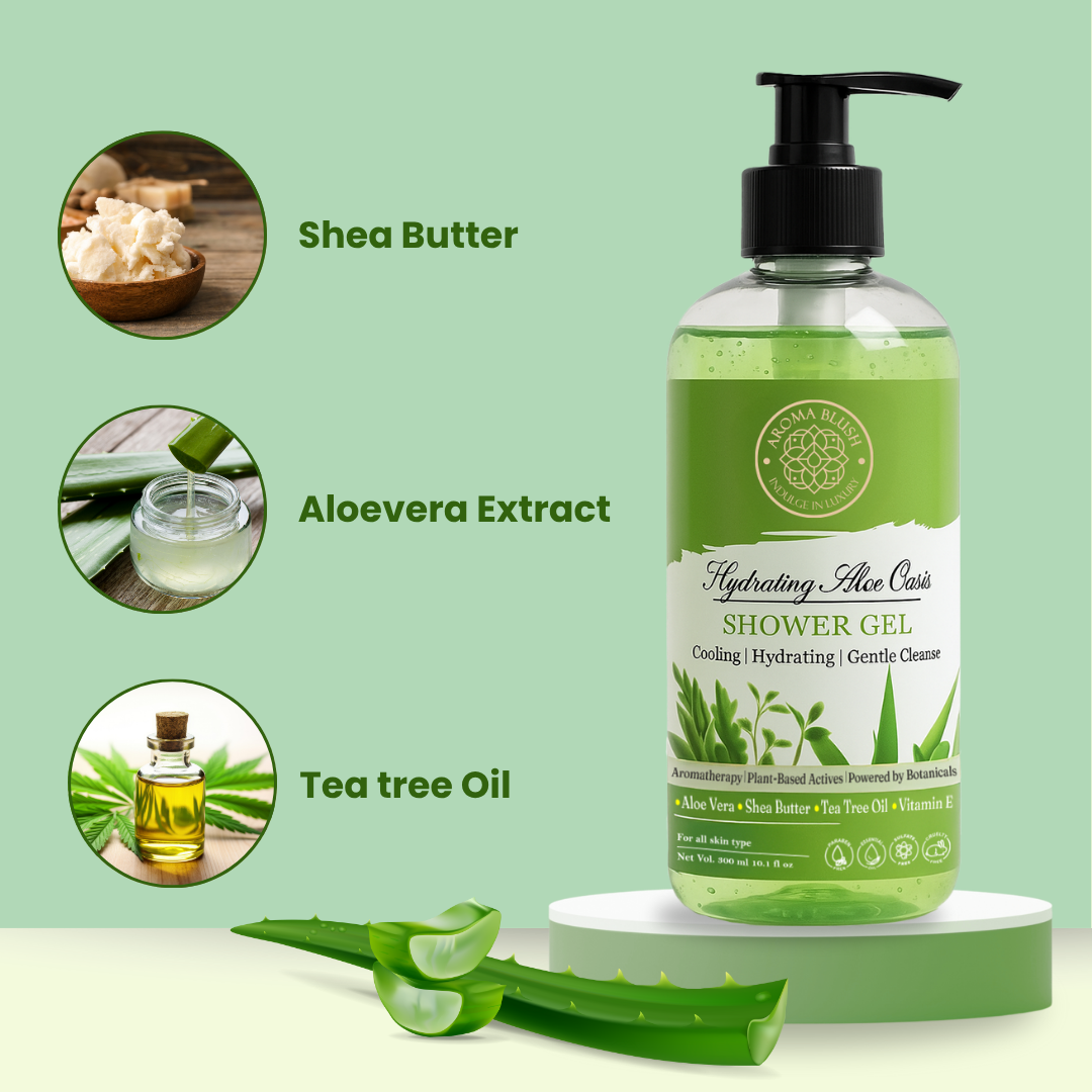 AROMA BLUSH Hydrating Aloe Qasis shower gel 300ML