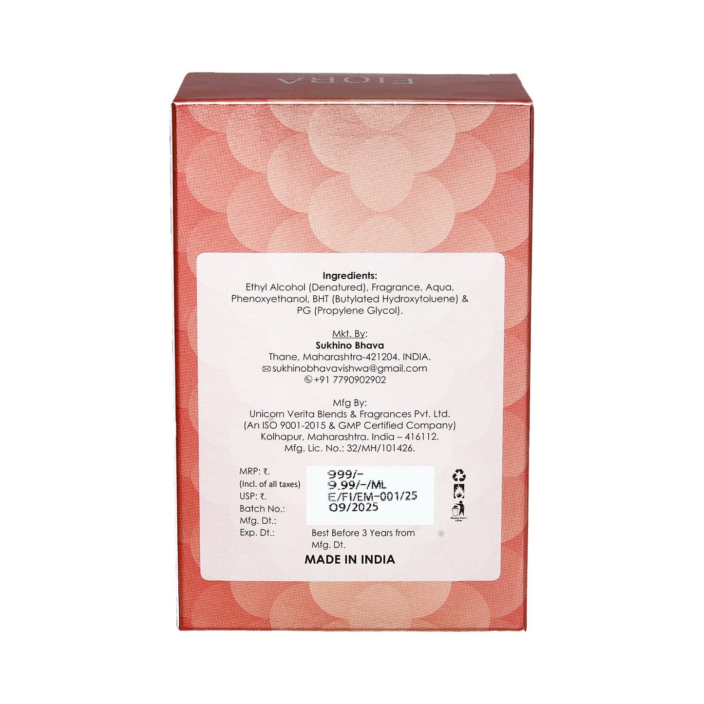 FIORA Embrace Eau de Parfum | Long Lasting Luxury Fragrance | Premium EDP Perfume 100ml | Soft, Comforting, and Sensual Aroma