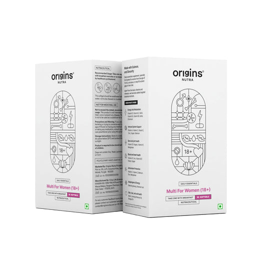 Origins Nutra Multi For Women(18+)| Support Active Life, Immune, Bone and Joint Support, Skin and Hair Health |Shatavari root extract, EPO, Vitamins & Minerals | GMP Certified| Non-GMO| 30 Softgels