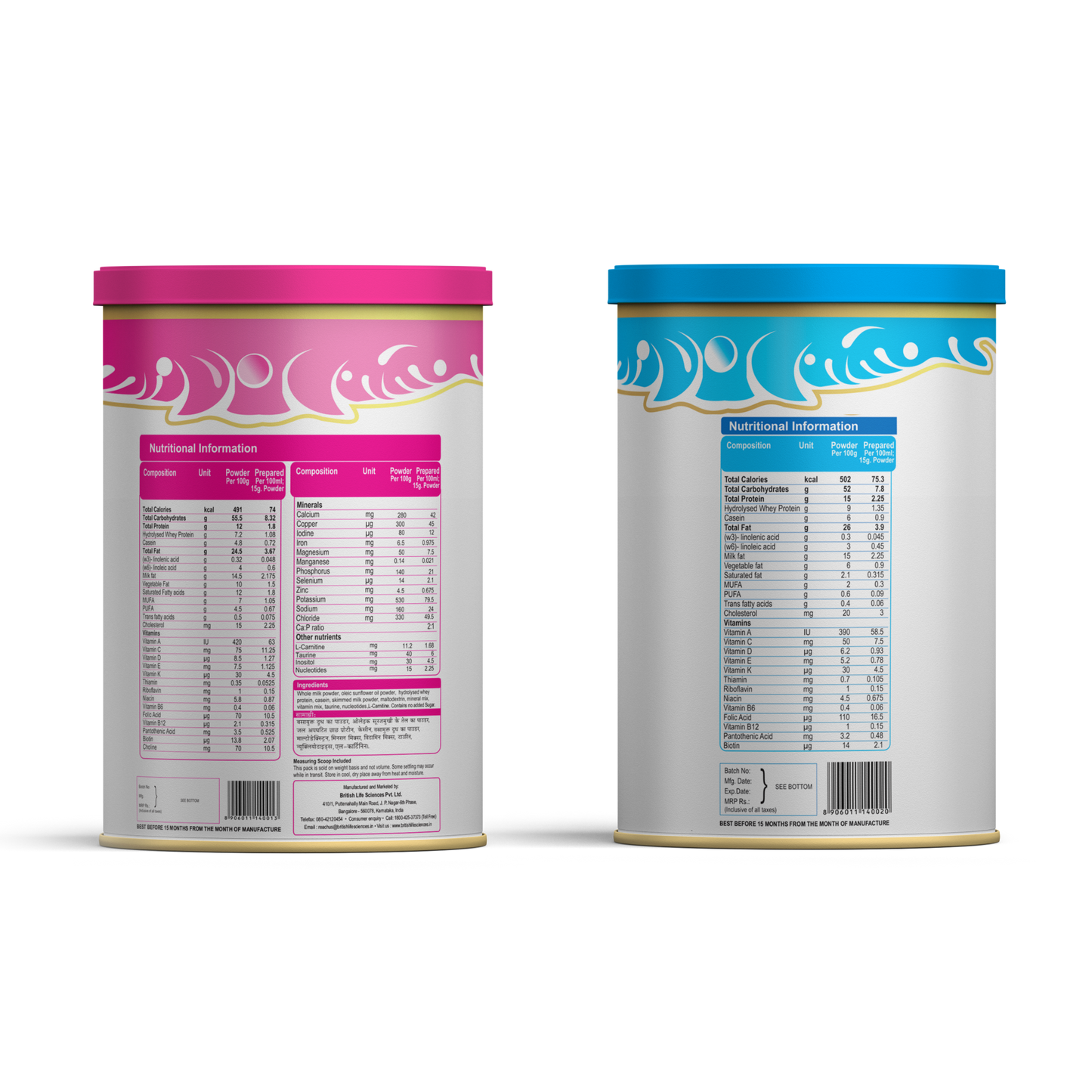 British Life Sciences MMS Stage 1 & MMS Stage 2 Combo | Essential Infant Milk Formula for Overall Development for Babies/Toddlers | Nutritious Milk Drink Powder for Infants