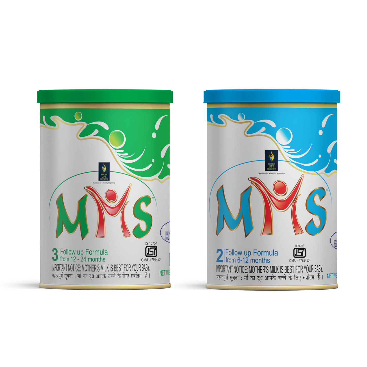 British Life Sciences MMS Stage 2 & MMS Stage 3 Combo | Essential Infant Milk Formula for Overall Development for Babies/Toddlers | Nutritious Milk Drink Powder for Infants