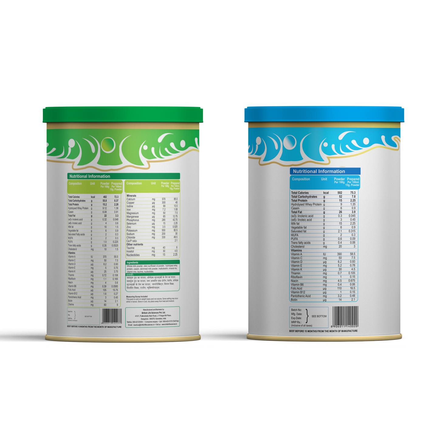 British Life Sciences MMS Stage 2 & MMS Stage 3 Combo | Essential Infant Milk Formula for Overall Development for Babies/Toddlers | Nutritious Milk Drink Powder for Infants