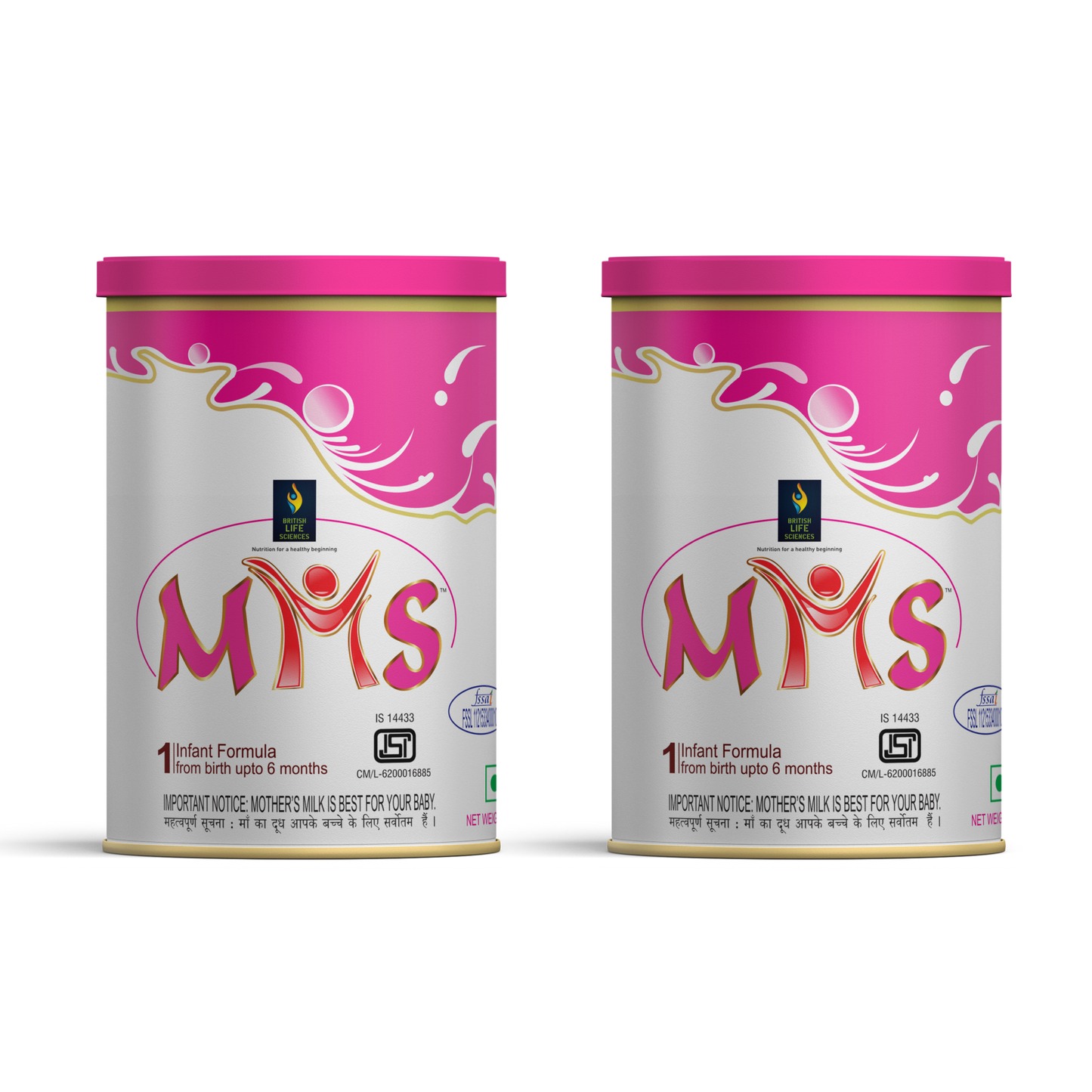 BRITISH LIFE SCIENCES MMS - Infant Formula for 0-6 Months Old |Stage 1 Essential Infant Milk Formula for Overall Development |400 g (Pack of 2)