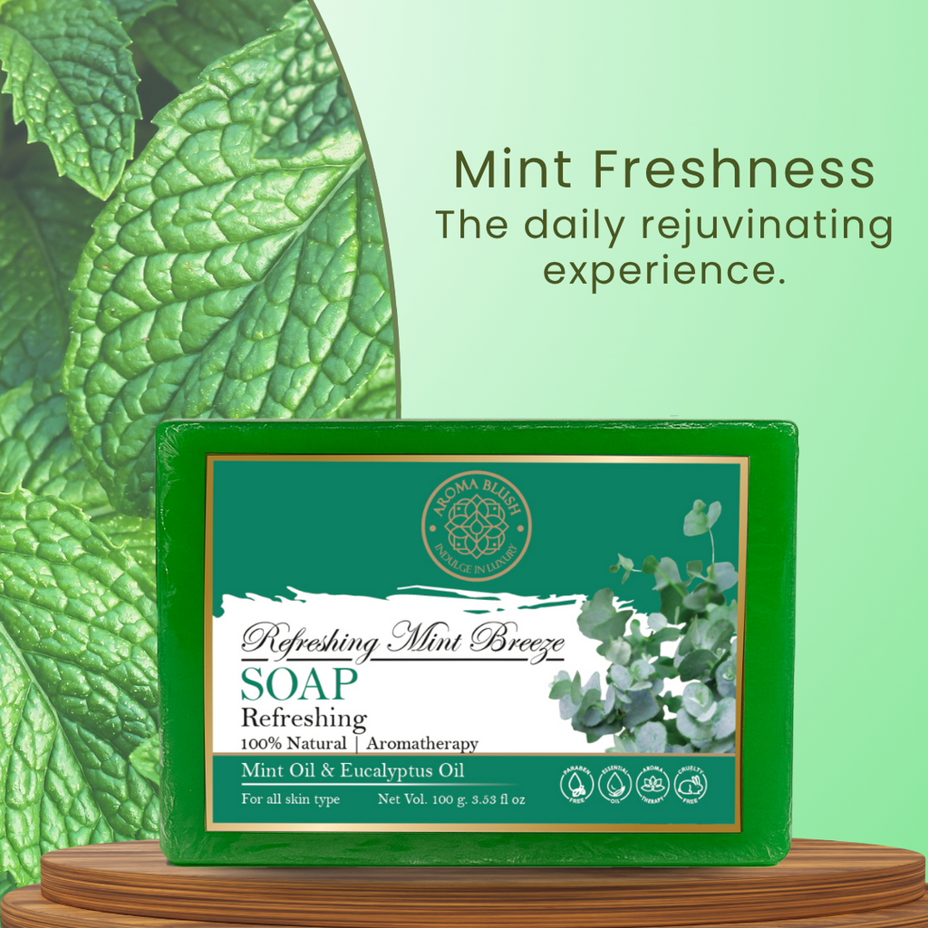 AROMABLUSH Revitalyzing Rosemary, Herbal Infusion & Refreshing Mint Breeze Combo Soap