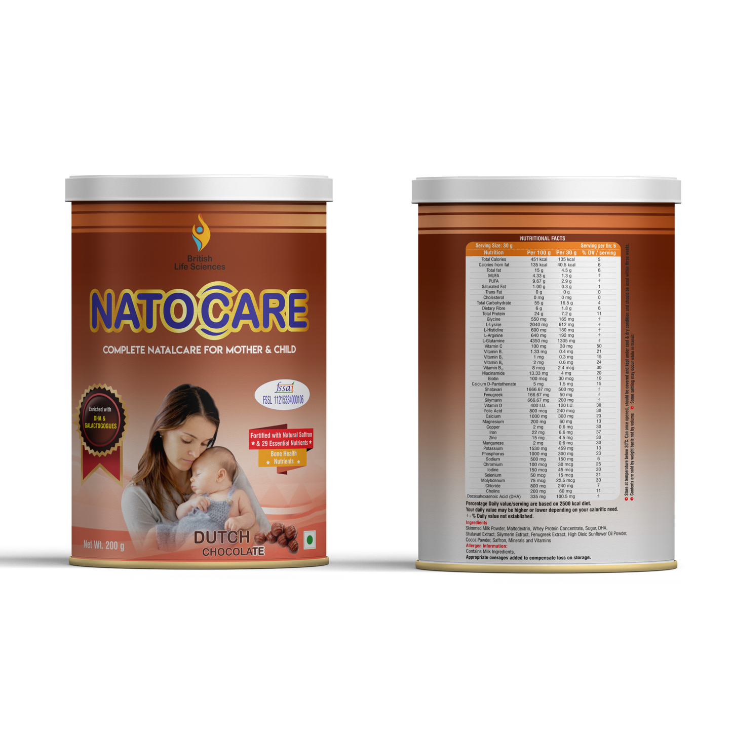 BRITISH LIFE SCIENCES PVT LTD ; Nutrition For A Healthy Beginning Natocare-Lactation Supplement Powder For Breastfeeding Mothers-Shatavari,Silymarin& Fenugreek Extract To Increase Milk Supply, 200G (Pack of 2)