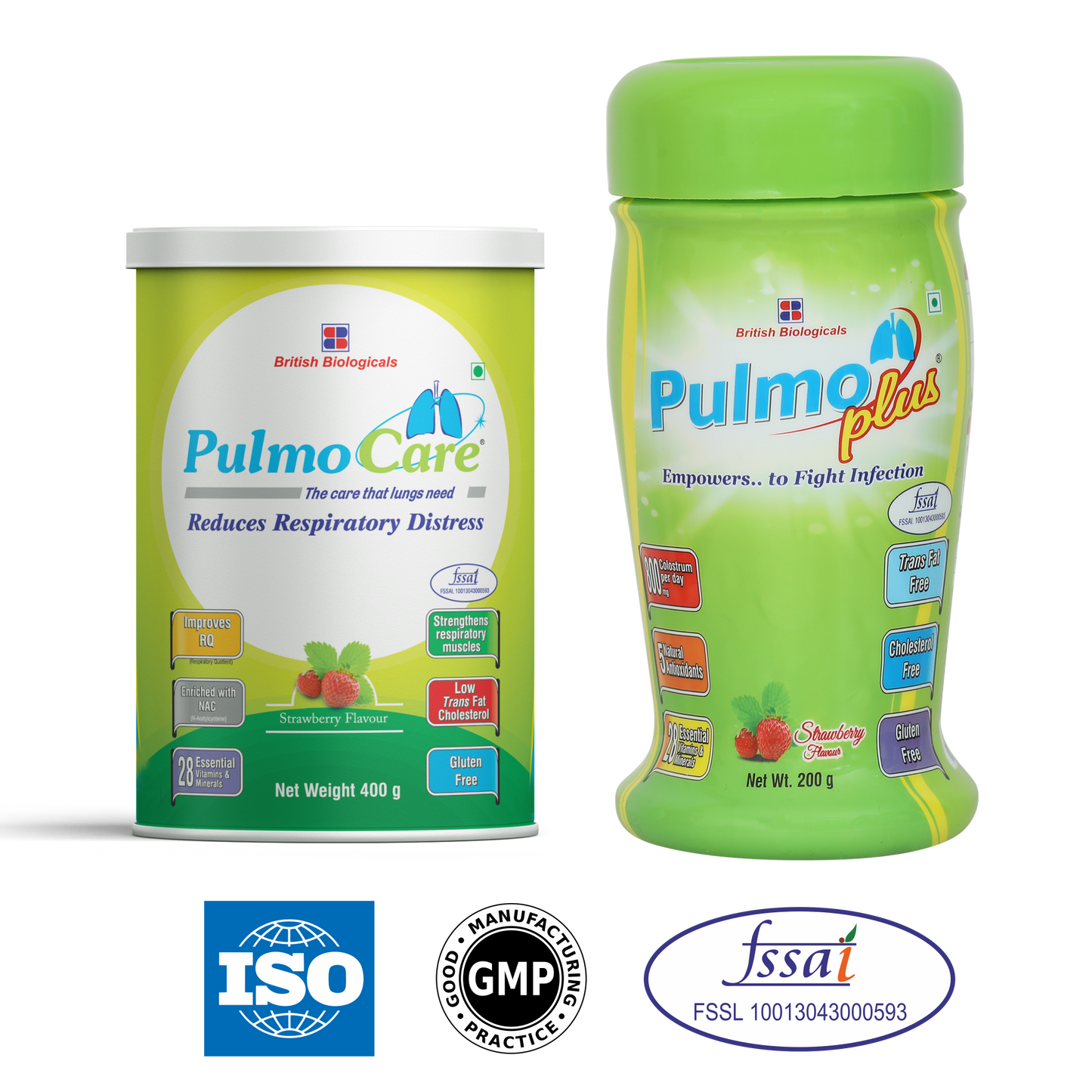 British Biologicals Pulmocare and Pulmoplus Combo |For Asthma, COPD, Pulmonary Tuberculosis | Gluten Free