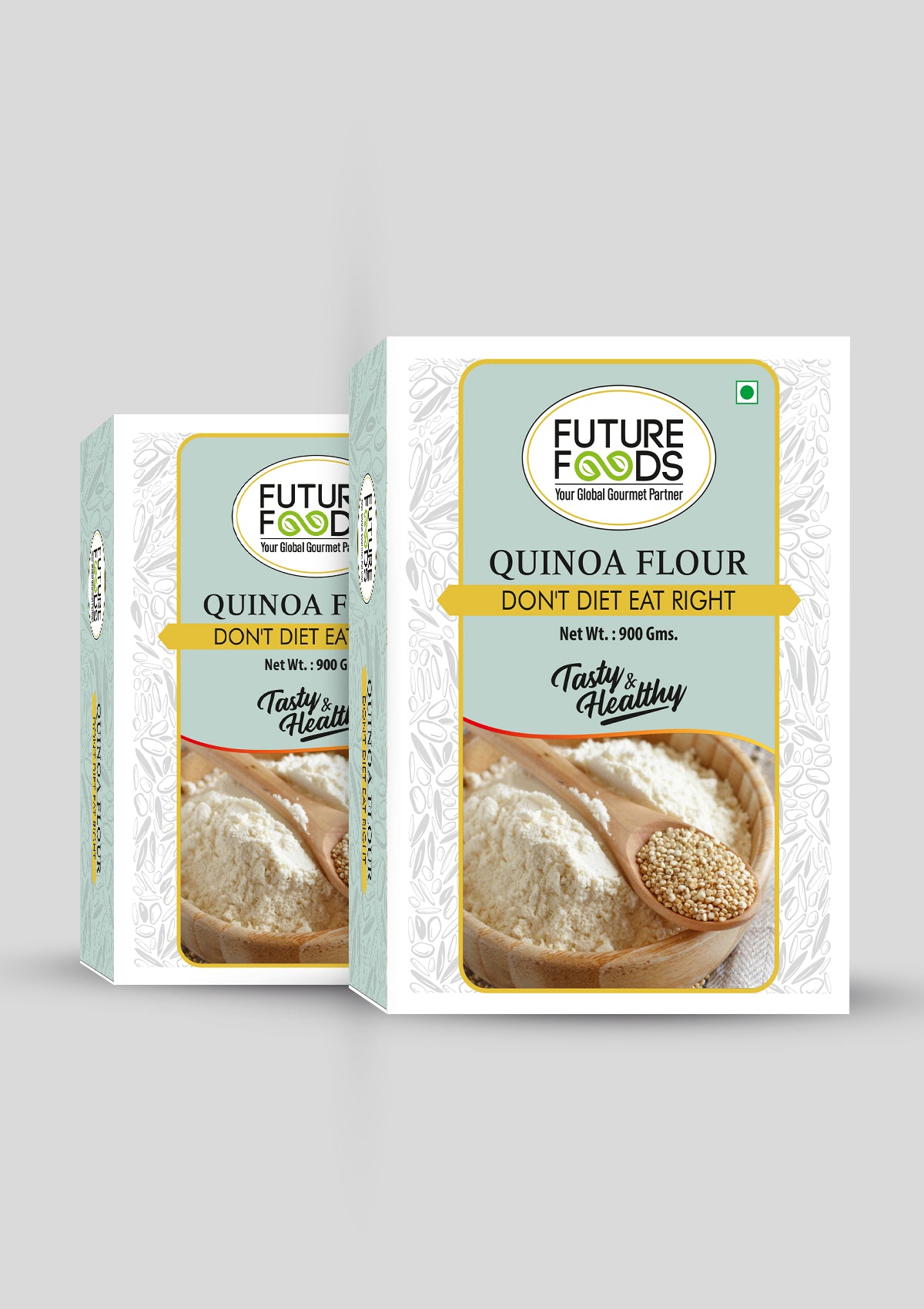 Future Foods Premium Qunioa Flour | Gluten Free | Sweet & Nutty Flavour | High Protein & Fiber | Plant Based Protein | Nutrient Rich Superfood | Can be Used in Salads & Soups | 900g (Pack of 2)