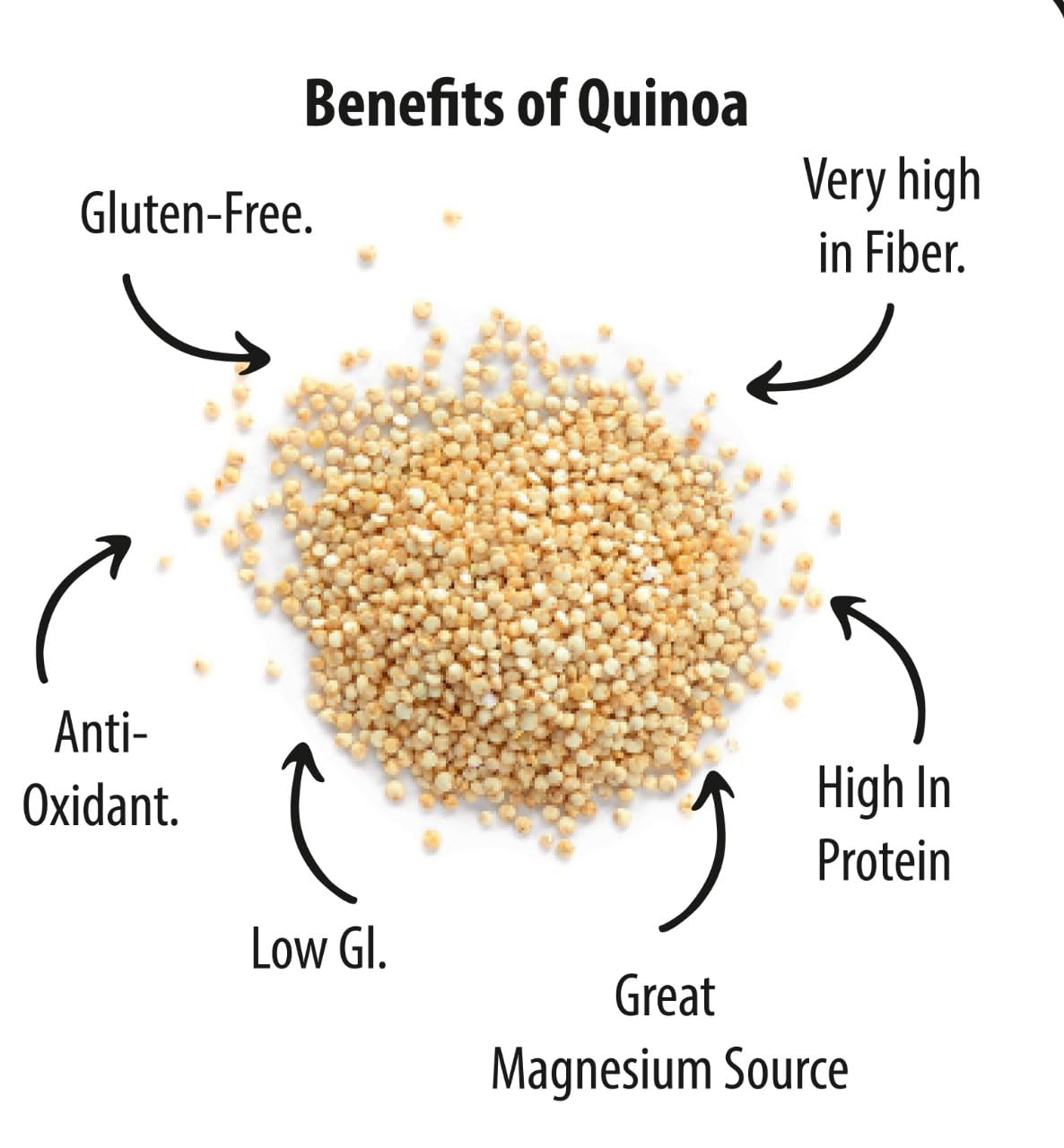 Future Foods Premium White Quinoa | Whole Grain | Sweet & Nutty Flavour | Gluten Free | Plant-Based Source of Protein | High Fiber & Protein | 450g (Pack of 3)