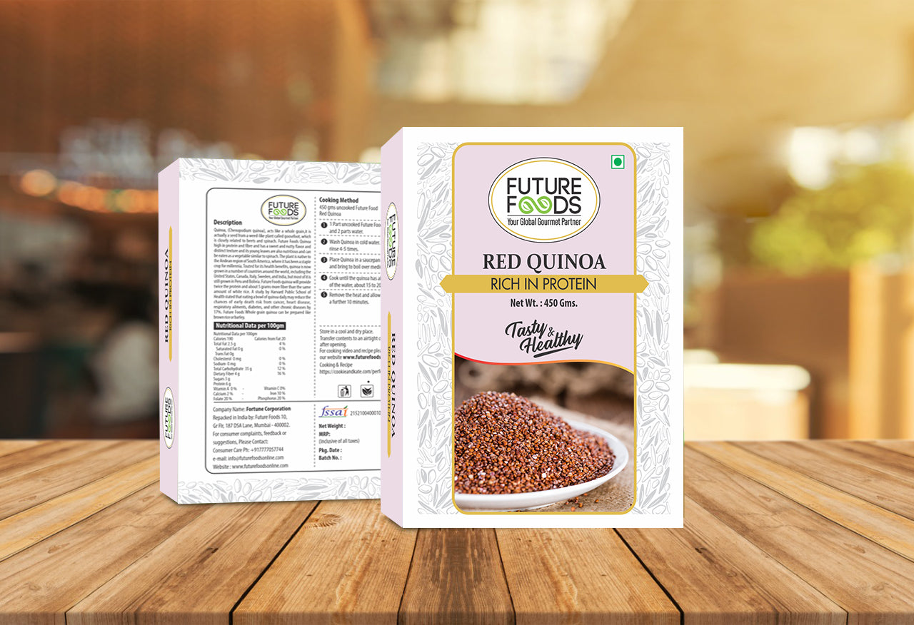 Future Foods Red Quinoa | Whole Grain | Sweet Nutty Flavour | Superfoods Millet | Rich in Protein | Gluten Free | Good Source of Antioxidants | High Fiber | 450g (Pack of 2)