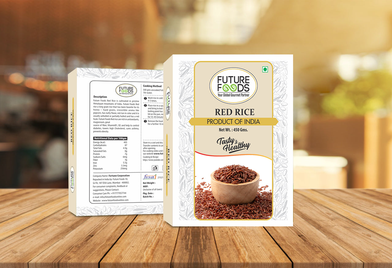 Future Foods Premium Red Rice | Rich in Antioxidants | Multiple Health Benefits | Ideal for Diabetic Patients | Supports Digestion | Fiber Rich | Iron & Vitamin Rich | 450g (Pack of 2)