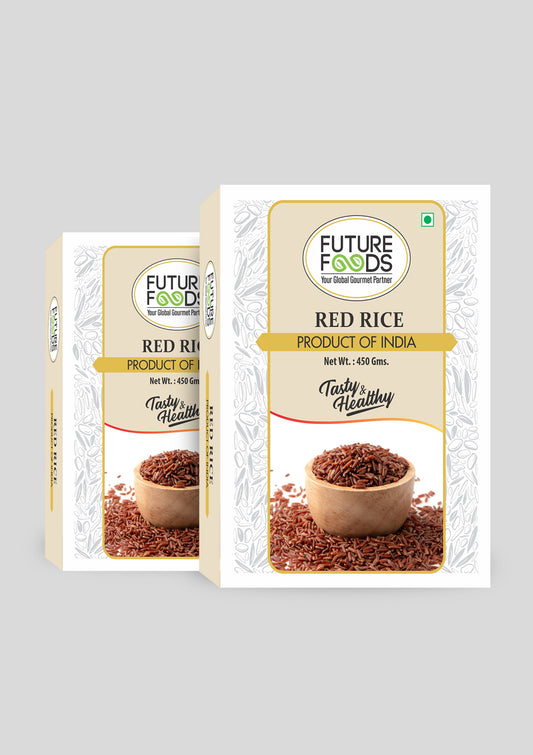 Future Foods Premium Red Rice | Rich in Antioxidants | Multiple Health Benefits | Ideal for Diabetic Patients | Supports Digestion | Fiber Rich | Iron & Vitamin Rich | 450g (Pack of 2)