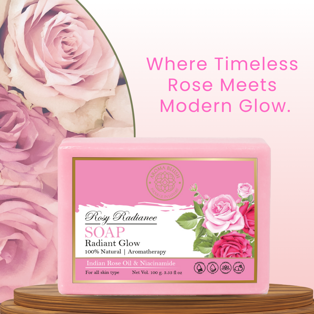 AROMABLUSH Rosy Radiance, Calming Calendula & Blooming Lily Combo Soap